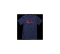 Fender Foil Spaghetti Logo T-shirt, Blue, S