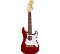 Fender Fullerton Strat Ukulele, Walnut Fingerboard, Candy Apple Red | Electric-acoustic concert ukulele, Strat-inspired body, built-in pickup, ideal for beginners & adults, iconic Fender style