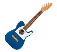 Fender Fullerton Tele Uke WN White Pickguard Lake Placid Blue Electro-Acoustic Concert Ukulele