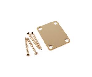 Fender Genuine Replacement neck plate, guitar and bass, no logo, Gold