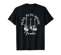 Fender Guitar Plug Play Rock Centered T-Shirt