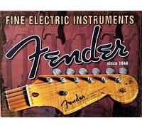 Fender Guitar Retro Metal Tin Sign Vintage Man Cave 8 X 12 Inch