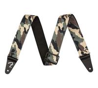 Fender Guitar Strap, Camo Strap 2, Camouflage Look, 5cm Wide, Woodland Camo