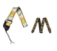 Fender Guitar Strap Monogrammed 2'' White/Brown/Yellow & Guitar Strap Monogrammed 2'' Black/Yellow/Brown