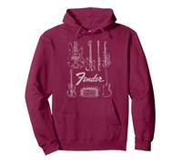 Fender Guitars & Amp Logo Pullover Hoodie, Adult Unisex, Burgundy, Large