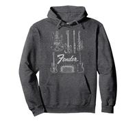 Fender Guitars & Amp Logo Pullover Hoodie, Adult Unisex, Dark Heather Grey, Small