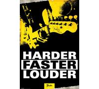 Fender Harder, Faster, Louder Maxi Poster, Wood, Multi-Colour, 91.5 x 61 x 0.02 cm
