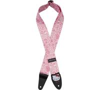 Fender Hello Kitty Polyester Strap, Adjustable Length from 34" to 59", Leather Ends, Pink