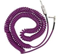 Fender Hendrix Voodoo Child Coiled Guitar Cable, Purple, 30ft | Coiled instrument cable, vintage-style 1/4" jacks, oxygen-free copper, straight/angle, electric guitar, 30ft