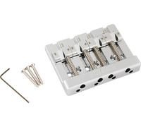 Fender HiMass String-Through 4-String Bass Bridge Assembly With Brass Saddles, Chrome