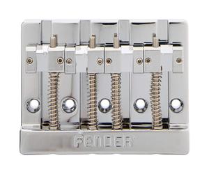 Fender HiMass 4-String Bass Bridge Assembly with Brass Saddles - chrom