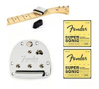 Fender Jaguar/Jazzmaster Tremolo Assembly Bundle with 2-Pack Nickel Guitar Strings and a Guitar String Care Tool