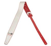 Fender John 5 Signature Leather Strap, White and Red