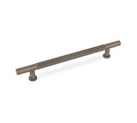 Fender Knurled Kitchen Cabinets T Bar Handle, 160mm Centres, Solid Brass, Antique Brass, Pack Of 2