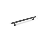 Fender Knurled Kitchen Cabinets T Bar Handle, 160mm Centres, Solid Brass, Matt Black, Pack Of 2