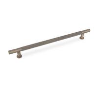 Fender Knurled Kitchen Cabinets T Bar Handle, 224mm Centres, Solid Brass, Antique Brass, Pack Of 2
