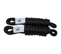 Fender Lines 2 Pack Black Premium Double Braided Nylon 5'x 3/8" Boat Fender Lines with Eyelet on one end so You Don't Have to Worry About Tying Knots. Strong, Soft, Durable, UV Resistance.