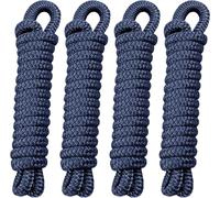 Fender Lines 3/8 Inch x 10 ft Premium Boat Fender Line with a 6" Eye, Double Braid Nylon Boat Rope for Tying Fenders and Docking Small Boats, Marine Grade Dock Lines - Navy Blue, 4 Pack