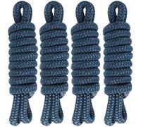 Fender Lines 6' x 3/8" Double Braided Boat Fender Lines 4 Pack, Boat Bumper Rope/Boat Fender Rope 9 Colors Boat Ropes for Docking with 5'' Eyelet Premium Dock Lines for Boats - Navy Blue