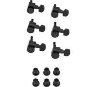 Fender Locking Tuners Stratocaster/Telecaster, 18:1 Staggered, Black | Drop-in Fender upgrade, 18:1 precision gear ratio, staggered posts, faster string changes, improved tuning stability