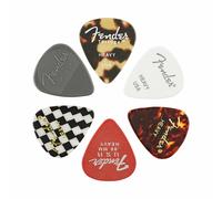 FENDER MATERIAL MEDLEY GUITAR PICKS ASSORTED MATERIALS 351 SHAPE - HEAVY 6 PACK