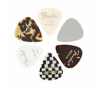 FENDER MATERIAL MEDLEY GUITAR PICKS ASSORTED MATERIALS 351 SHAPE - MEDIUM 6 PACK