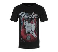 Fender Men's Distressed Guitar Cotton T-Shirt in Black | Size: Medium Fender Black M