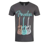 Fender Men's Triple Guitar T-Shirt Charcoal Grey