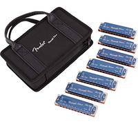 Fender Midnight Blues Diatonic Harmonica Set 7x Keys with Case | 7x 10-hole diatonic harmonicas, keys C/G/A/D/F/E/Bb, carry case included, beginners & adults, blues & folk, limited edition