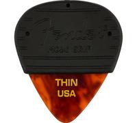 Fender Mojo Grip Guitar Picks, Tortoiseshell Thin, 3x | 3x thin tortoiseshell plectrums, textured grip, acoustic & electric guitar, beginner-friendly, multipack bundle