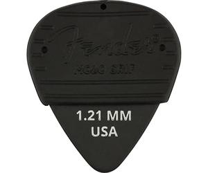 Fender® Mojo Grip Picks - Pack of 3 - Dura-tone Delrin 351-1.21 mm - Pack of 3 - Thickness: 1.21 mm - Colour: Black