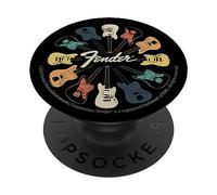 Fender Multicolor Vintage Stratocaster Rock Guitars Circle PopSockets Adhesive PopGrip