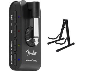 Fender Mustang Micro Amplifier - The Ultimate All-In-One Personal Headphone Amplifier & KEPLIN Guitar Stand A Frame Foldable Universal Fits All Guitars Acoustic Electric Bass Stand A (Guitar Stand)
