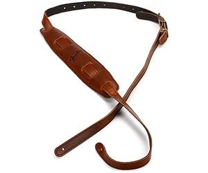 Fender® Mustang® Vintage Saddle Strap Leather Guitar Strap Long Version Cognac