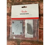 Fender Neck Plate, "F" Stamped 4-Bolt Vintage 70's Style in Chrome- Strat & Tele