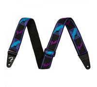 Fender Neon Monogram Guitar Strap Blue and Purple 2"