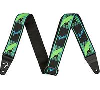Fender Neon Monogram Guitar Strap Green/Blue