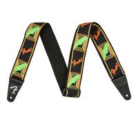 Fender® Neon monogram strap, green/orange