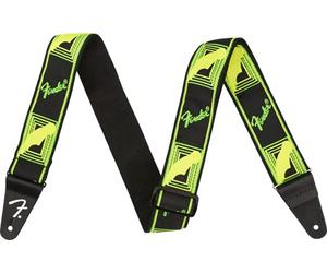 Fender® Neon Monogram Strap Nylon Guitar Strap 5 cm Green/Yellow