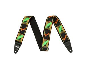 Fender Neon Monogrammed Guitar Strap 2in Green/Orange