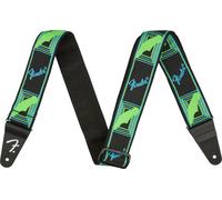 Fender Neon Monogram Guitar Strap Green/Blue