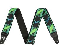 Fender Neon Monogram Guitar Strap Green/Blue