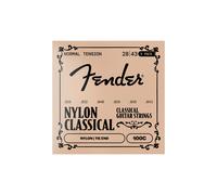 Fender Nylon Acoustic Strings, 100 Clear/Silver, Tie End, Gauges .028-.043, 3-Pack