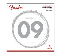 Fender Original 150 Guitar Strings, Pure Nickel Wound, Ball End, 150L .009-.042 Gauges, 3-Pack