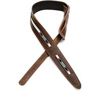 Fender Paramount Acoustic Leather Guitar Strap, Brown | Premium leather construction, adjustable fit, suits acoustic guitars, classic brown finish, Fender Paramount accessories