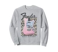 Fender Pink Grunge Leopard Guitar & Logo Sweatshirt