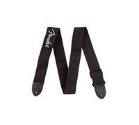 Fender Polyester Guitar Strap, Grey Logo, Adjustable 33"-53", Black | Electric or acoustic guitar strap, adjustable length, durable polyester, iconic Fender logo, ideal for beginners & players