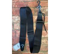 Fender Polypro Guitar Strap Black- Leather Ends, Made in Canada, Genuine Fender