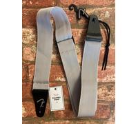 Fender Polypro Guitar Strap- Grey, Leather Ends, Made in Canada, Genuine Fender