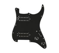 Fender Pre-Wired Strat® Pickguard, Quadra Tap™ HH, Black 11 Hole PG